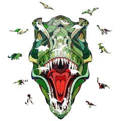 Деревянный пазл, головоломка EWA Динозавр T-REX L 57x35 см